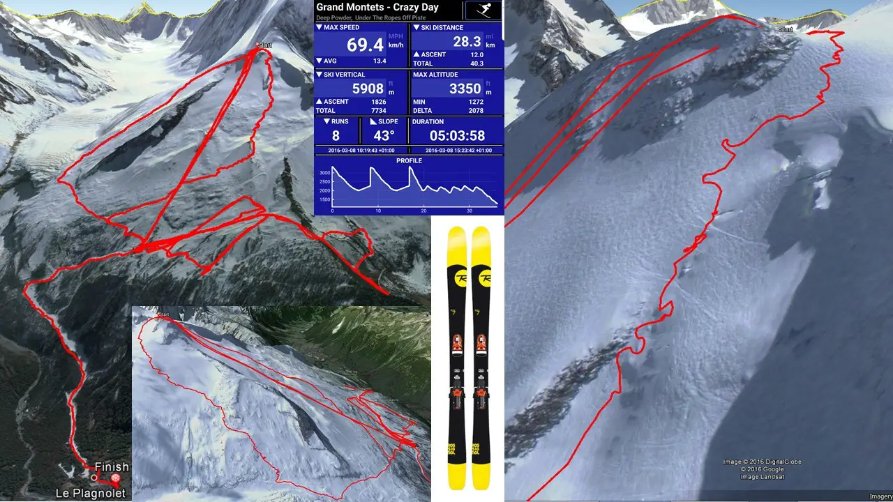 Day 4 - Vallee Blanche using Ski Tracks GPS (almost remeb to turn it on early)