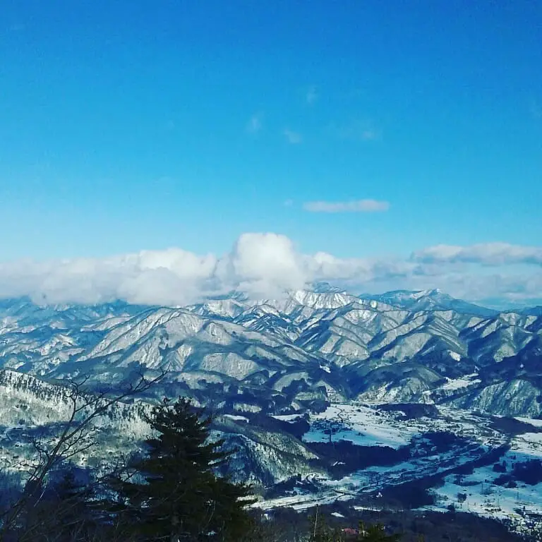 top of Kurobishi, looking at the backside of Mt Myoko in the far distance