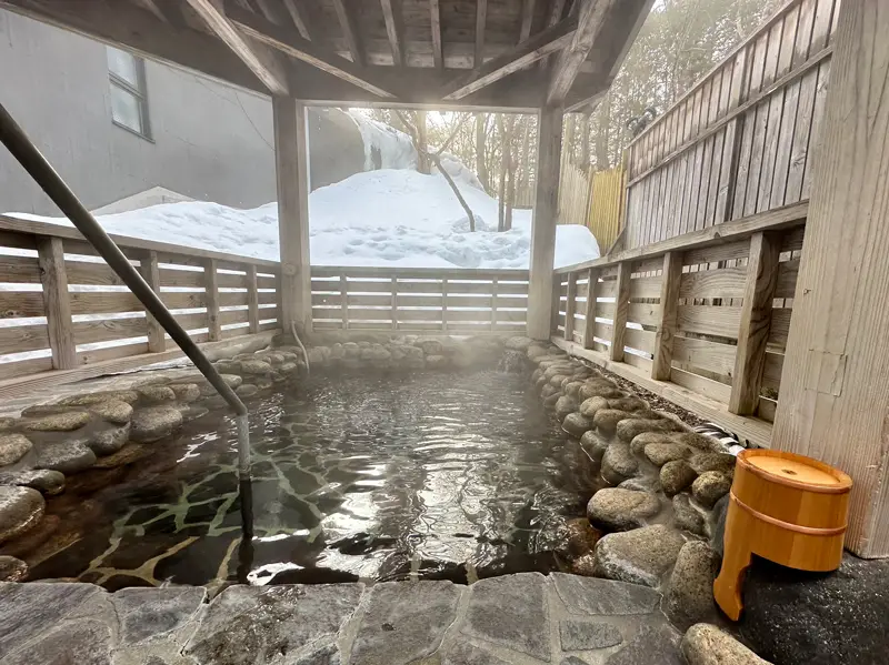 One of the onsen baths at Apiokogen Mori no Hotel