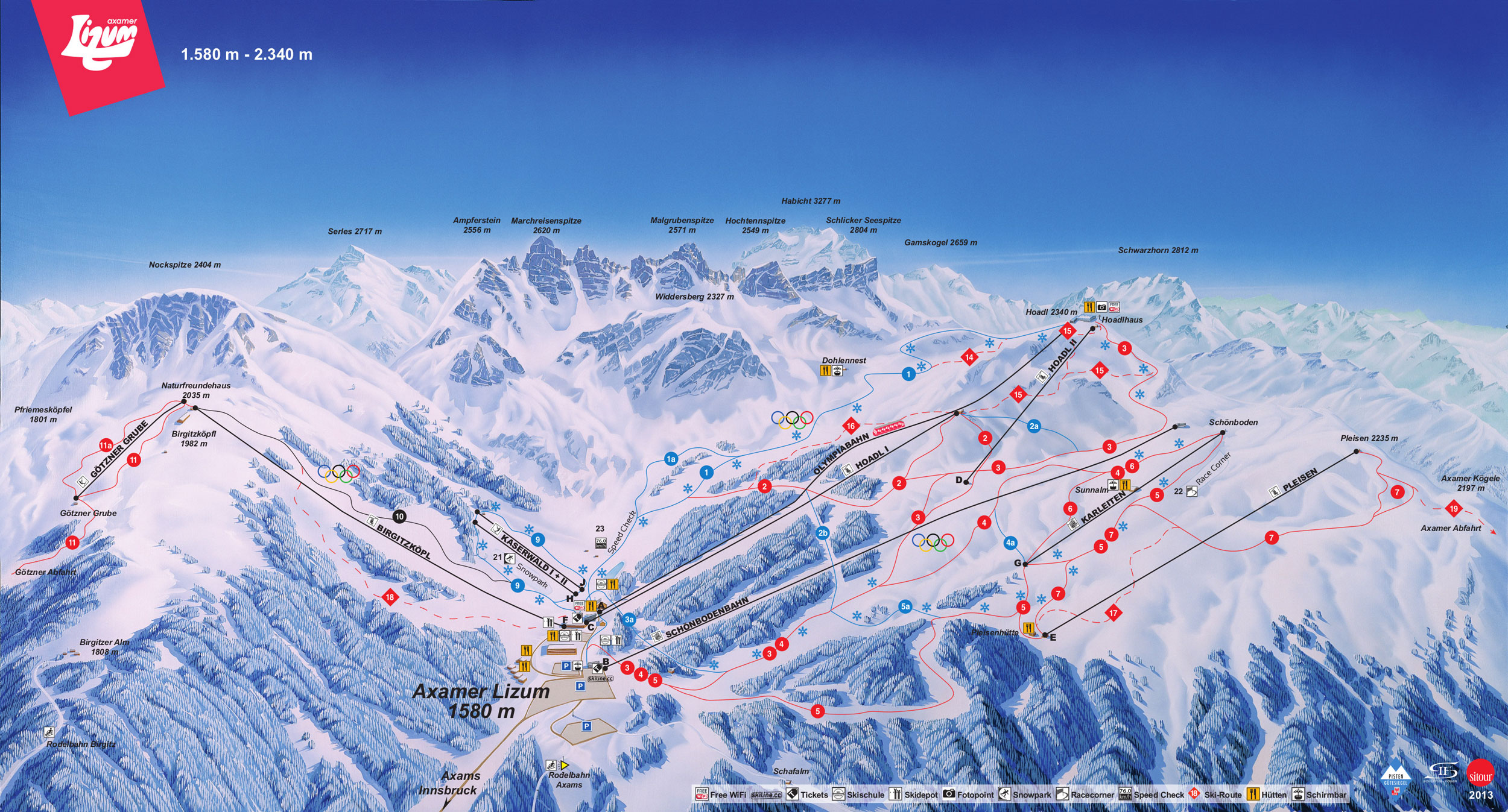 Innsbruck Skiing & Snowboarding Innsbruck Ski Lifts Terrain & Trail Maps