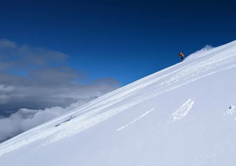 Powder skiing on Mont Joly in Megève ski resort, Evasion Mont Blanc