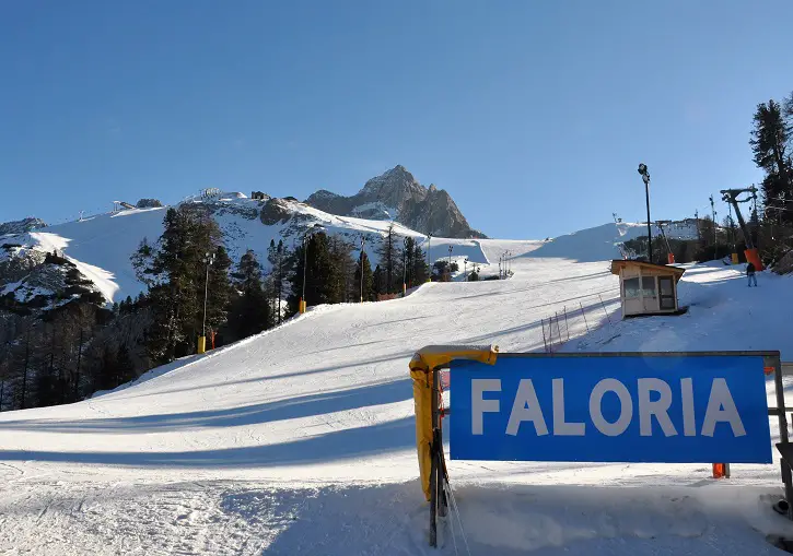 The pistes of Faloria above Cortina d