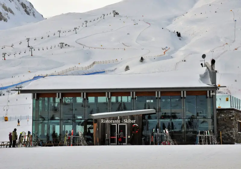 Tonale has modern lifts & resort facilities, including bars & restaurants.