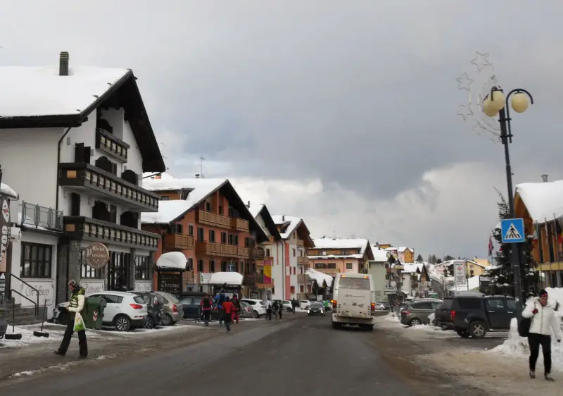 Village at Passo del Tonale sits in a high alpine pass at 1880m.