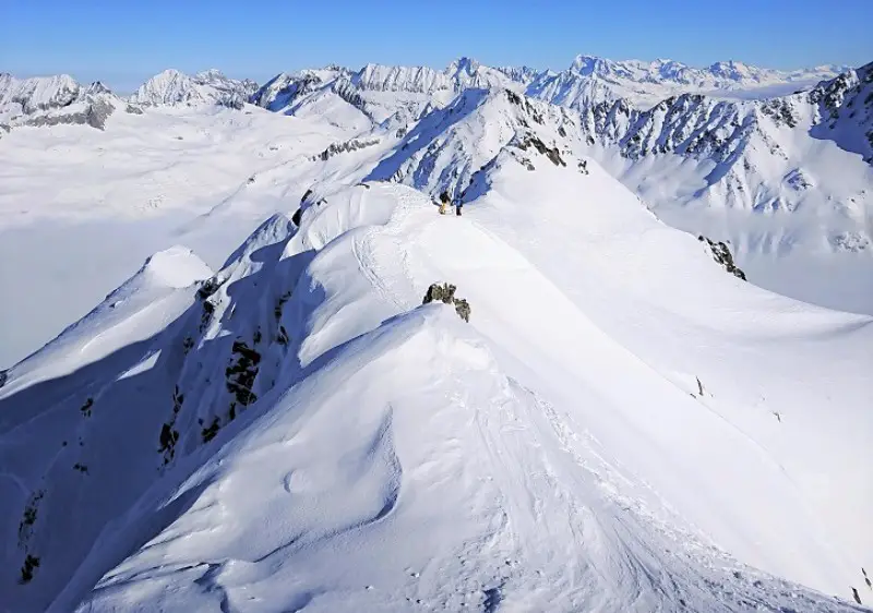 The magnificent east ridge of Gemsstock at Andermatt is best explored with a mountain guide