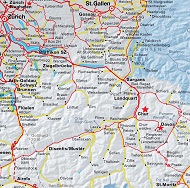  Zurich to Arosa Rail Map 