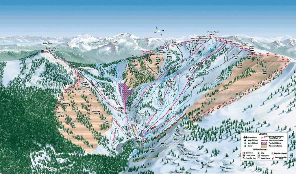 Kirkwood Trail Map. Vertical (m) 2084– 2633 (549)