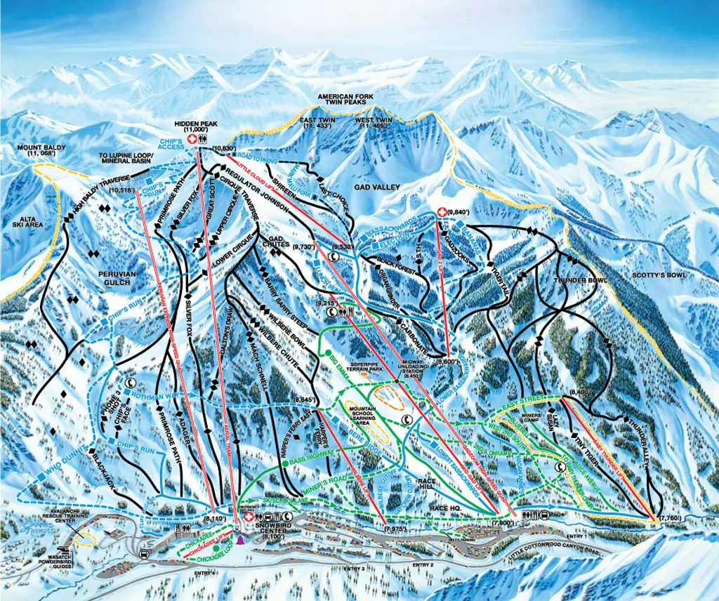 Ski Snowbird  Snowbird Skiing & Snowboard Terrain