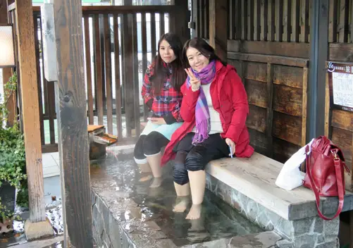 The foot onsen opposite the train station