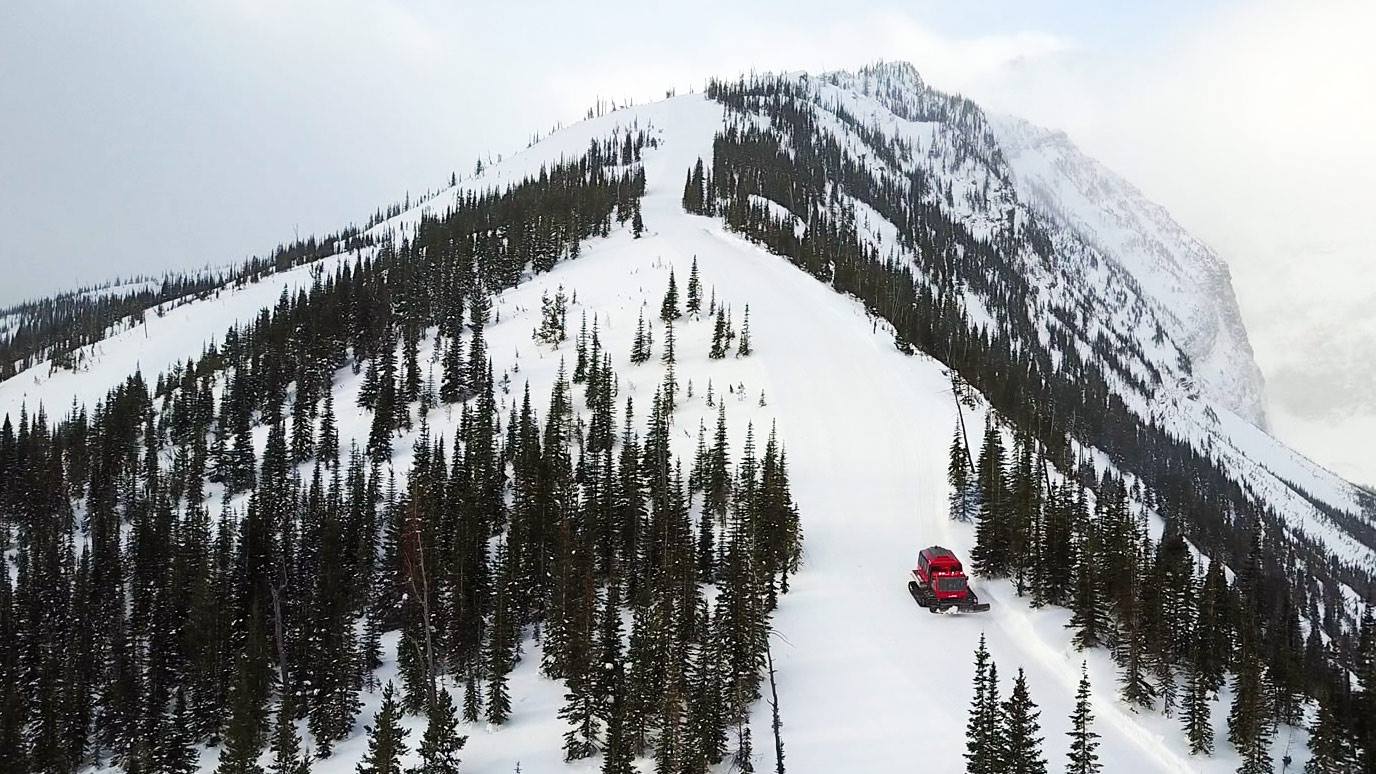 Cat skiing terrain to the left