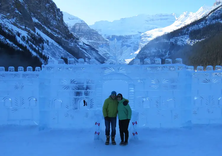 Some of the ice sculptures out the front of the hotel