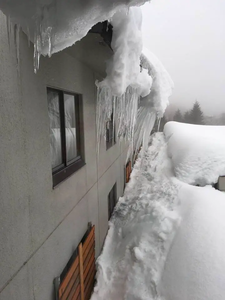 View from the 4th floor: gives you an idea of how much snow the area gets