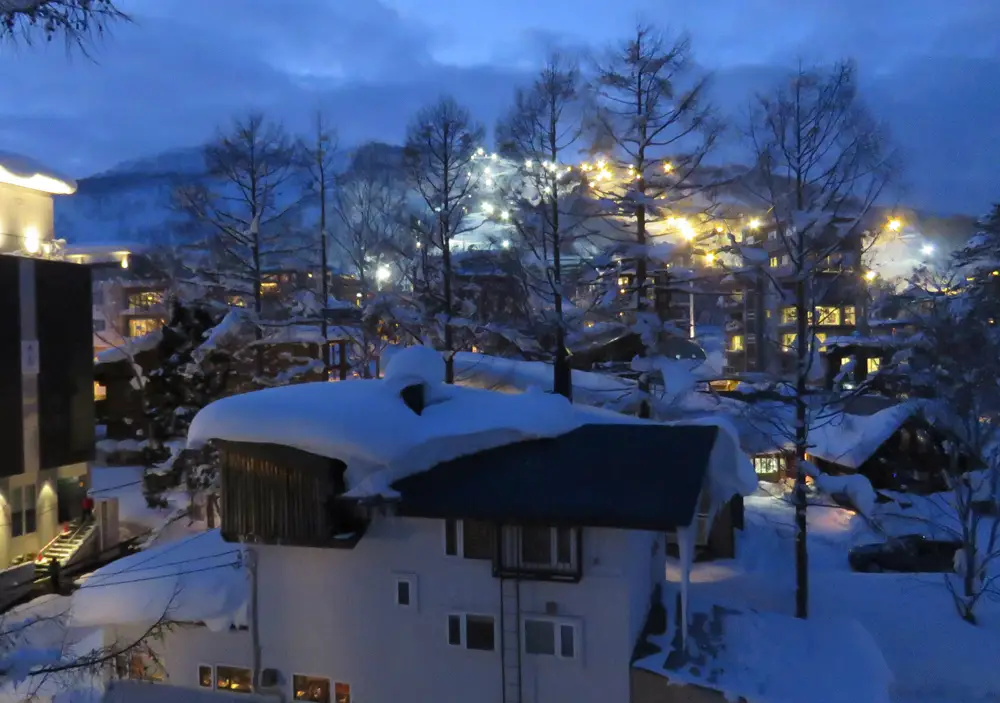 Views up to night skiing