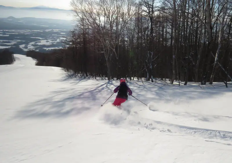 Skiing on the former piste