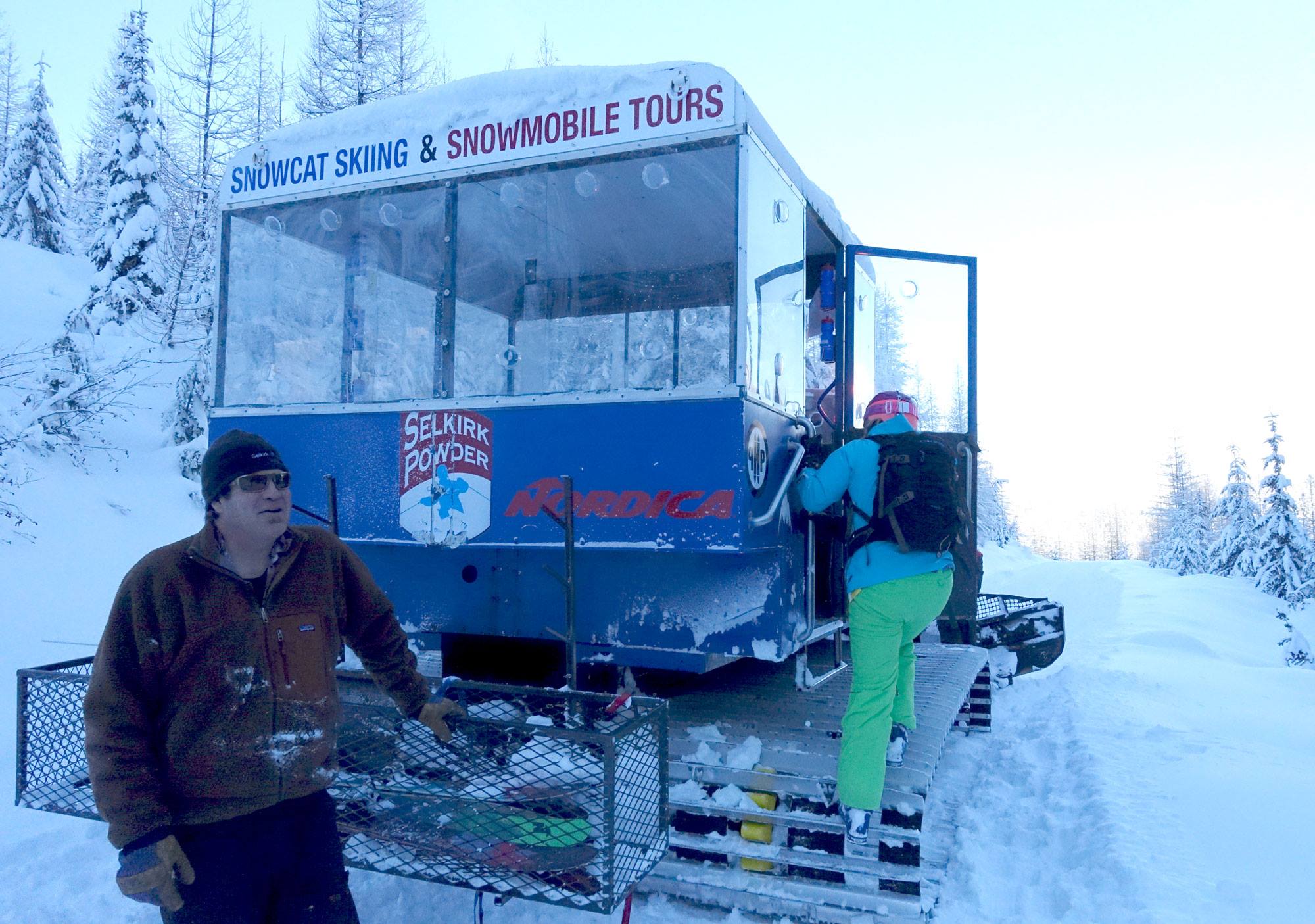 A unique snowcat cabin layout