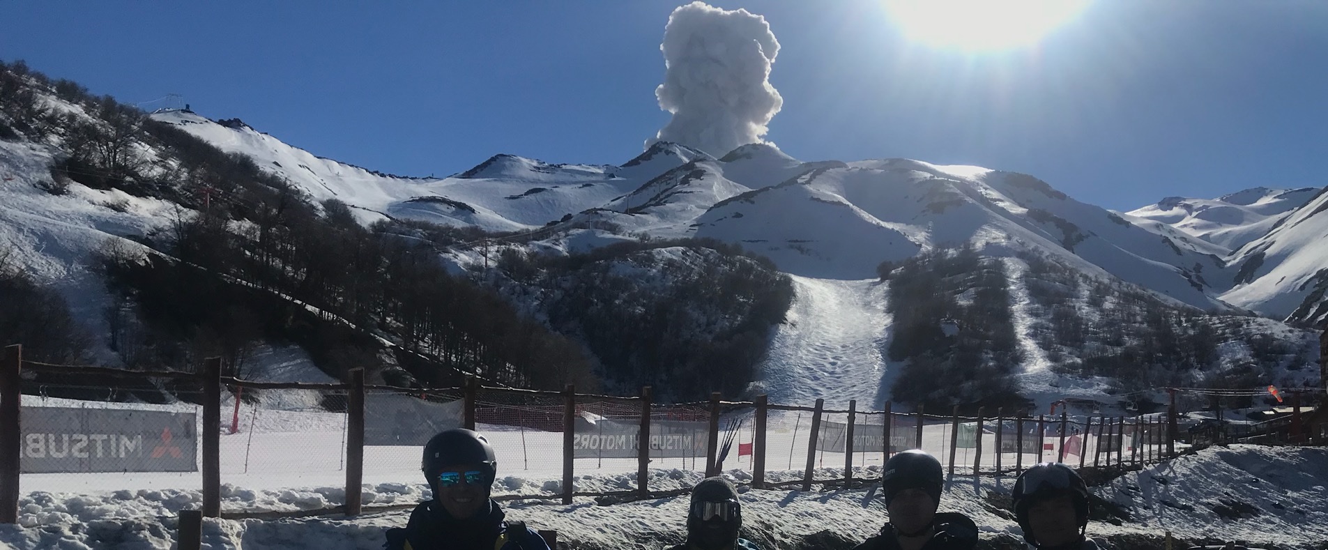 Chillán from the parking lot looking at the ski mtn