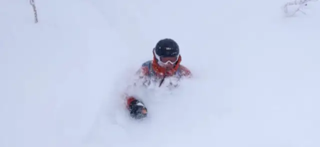 Chest deep in powder at Asahidake