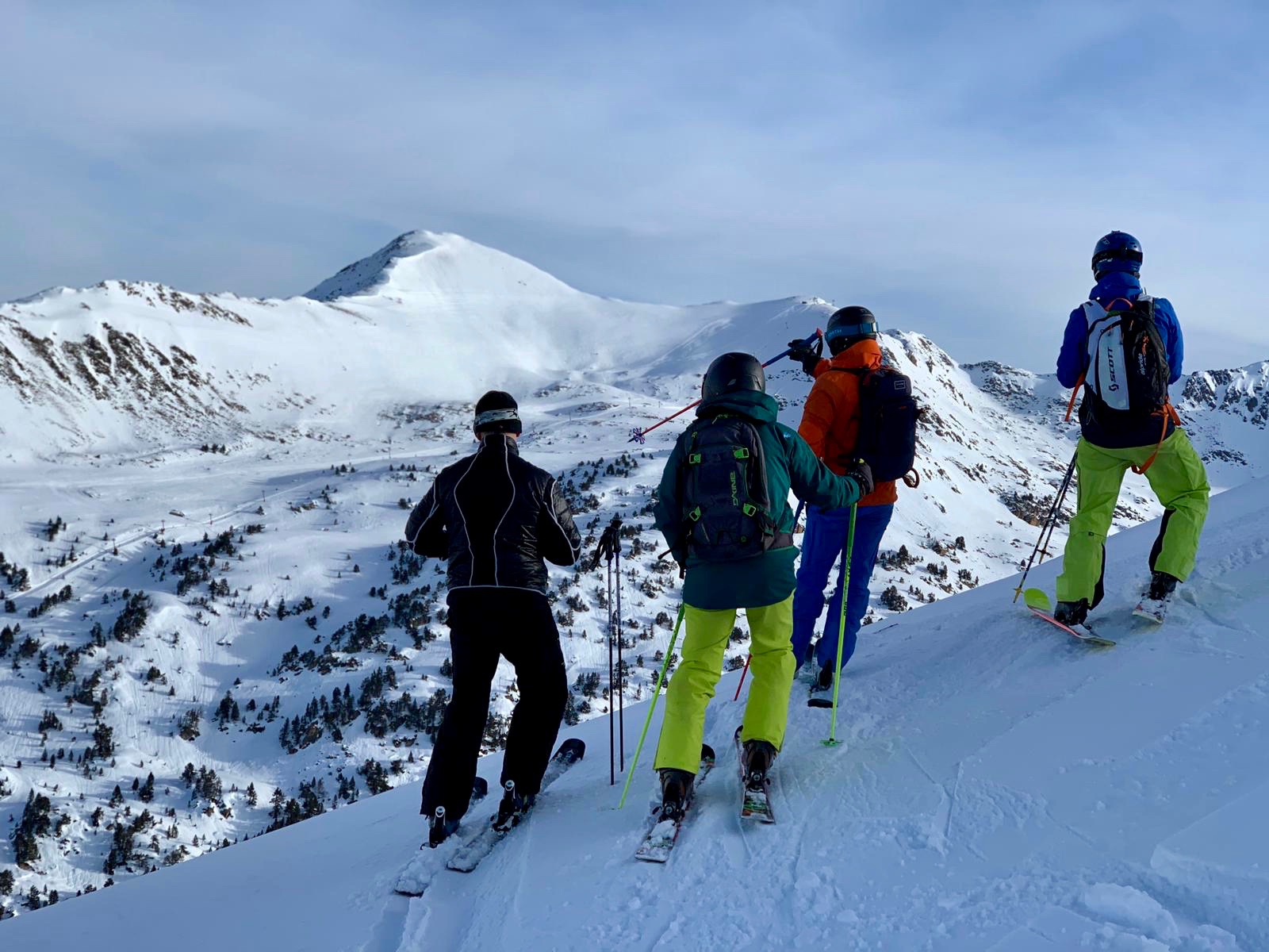 discussing lines on the distant Cap de Baciver