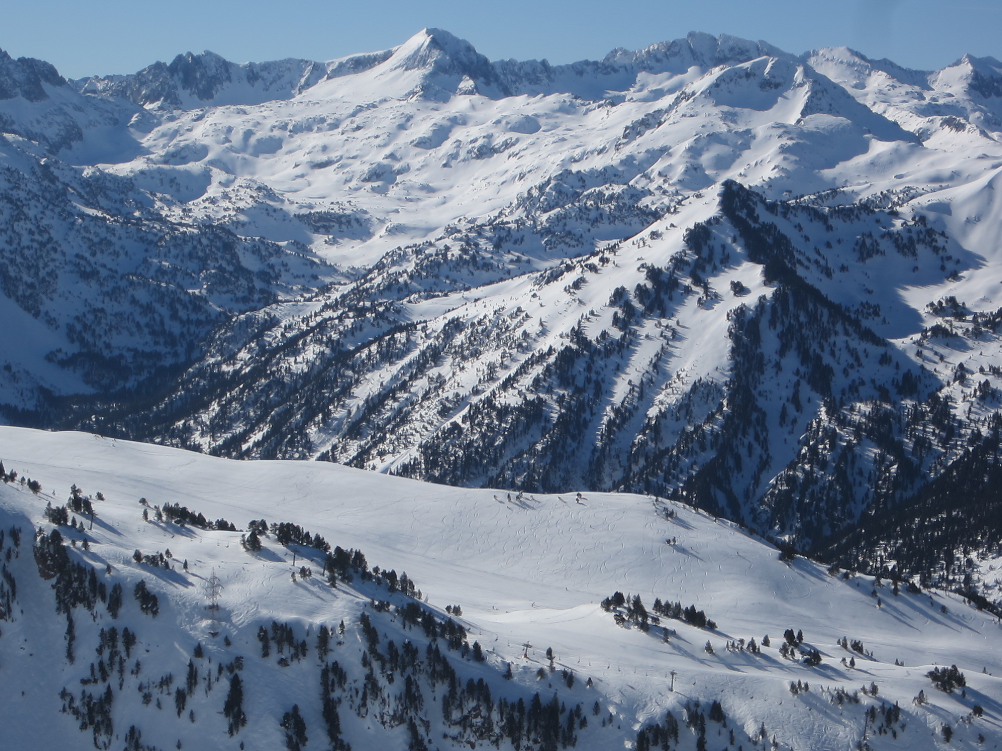 Pyrenees with Baquiera's 'Argulls' sector in foreground