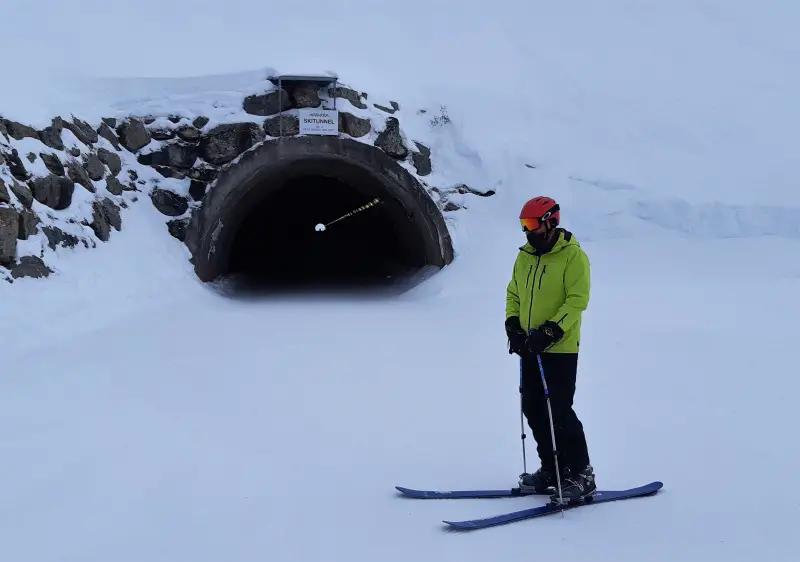 Worlds longest ski tunnel.