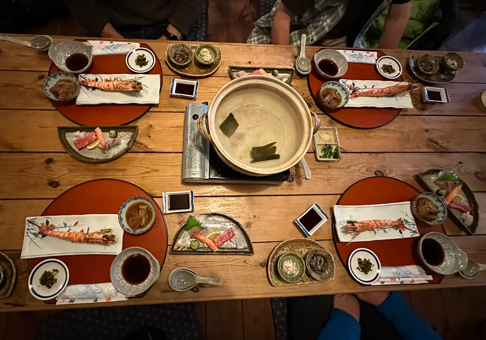 The start of dinner at Matsunoki-tei