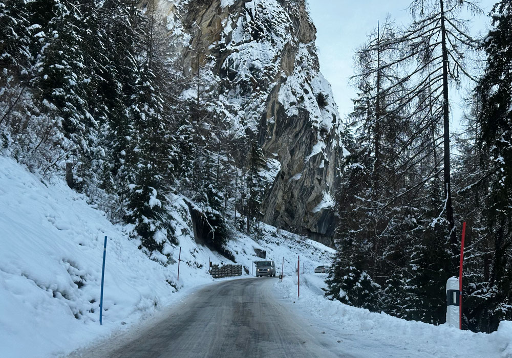 Scenic drive up to the ski area