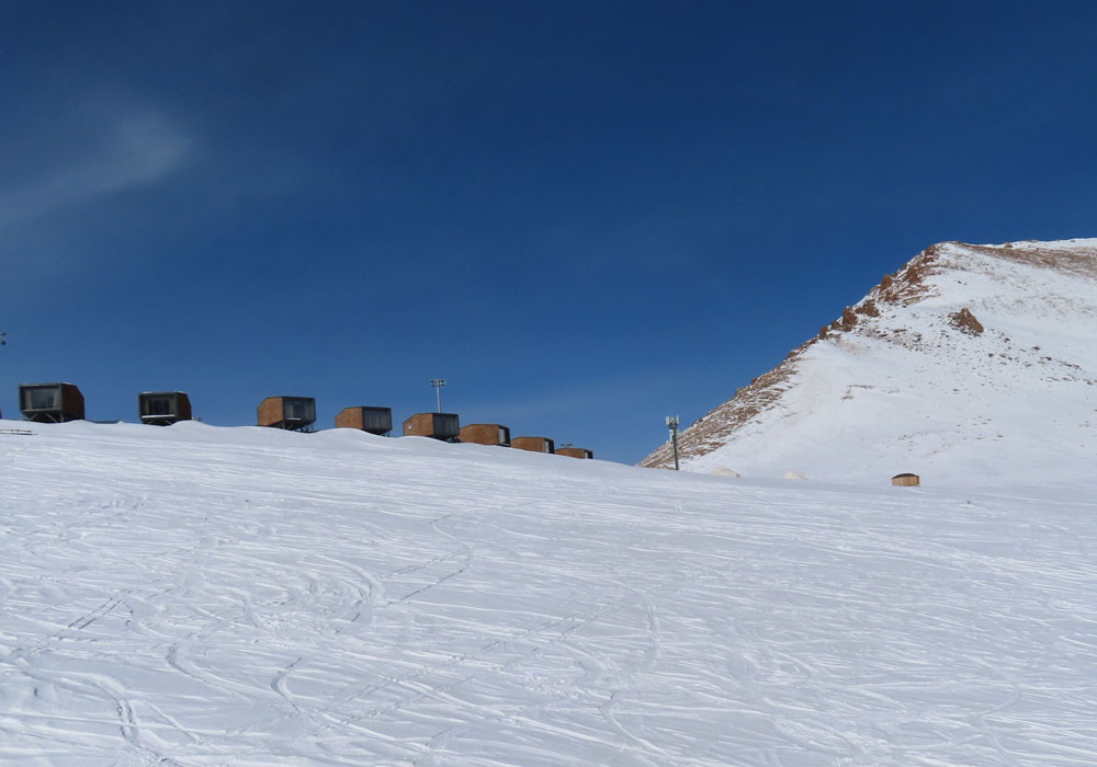 Hotel pods at the top