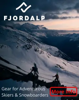 Fjordalp outdoor accessoies & cases for ski & mountain adventurers banner advertising