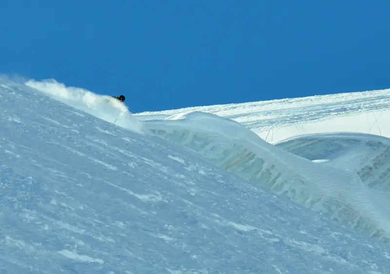 Awesome powder skiing at Pitztal Glacier.