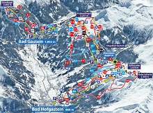  Bad Gastein - Bad Hofgastein (Stubnerkogel-Angertal-Schlossalm) Ski Trail Map