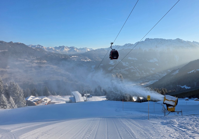 Golm early morning piste & snowmaking
