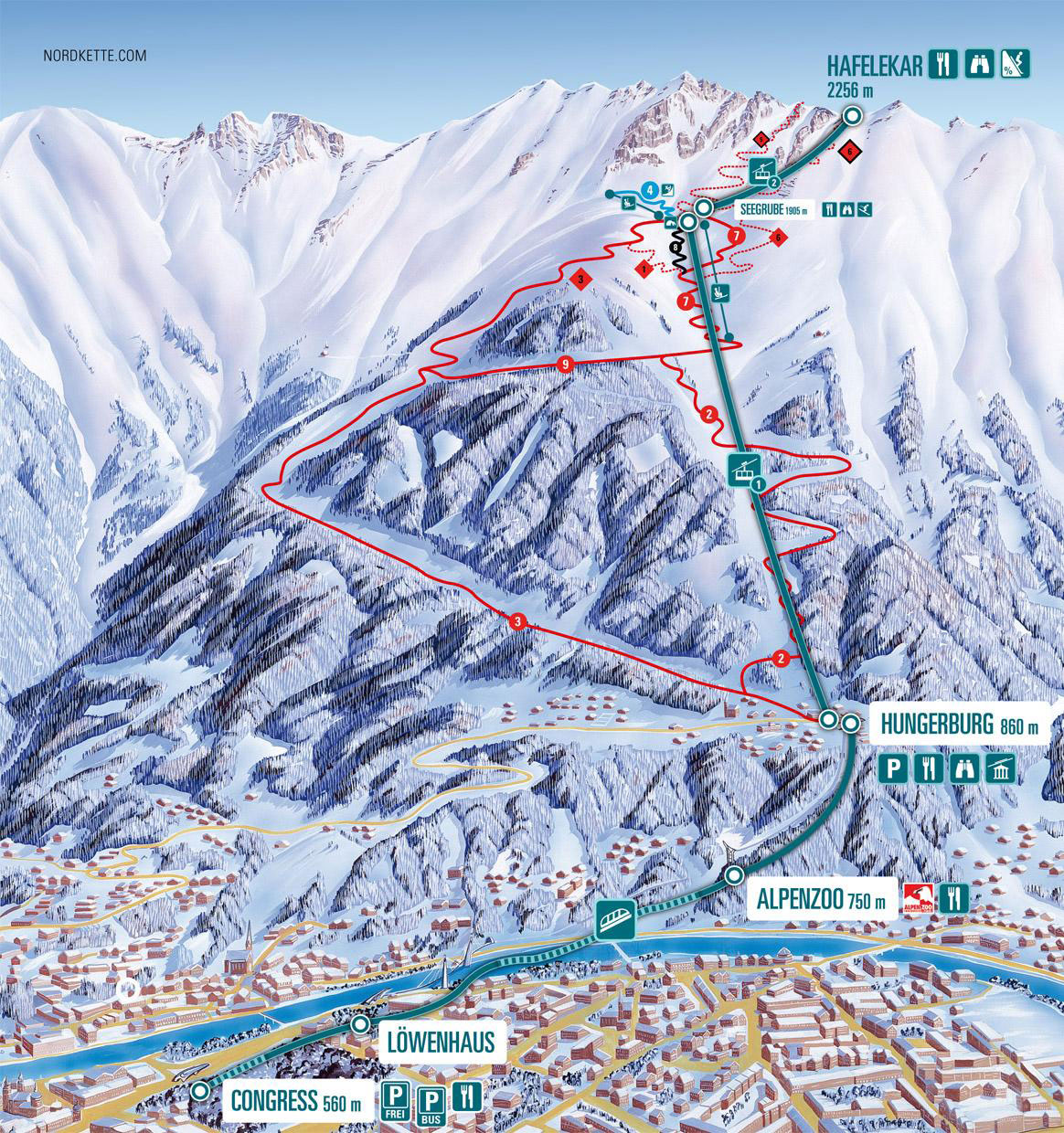 Innsbruck Skiing & Snowboarding Innsbruck Ski Lifts Terrain & Trail Maps