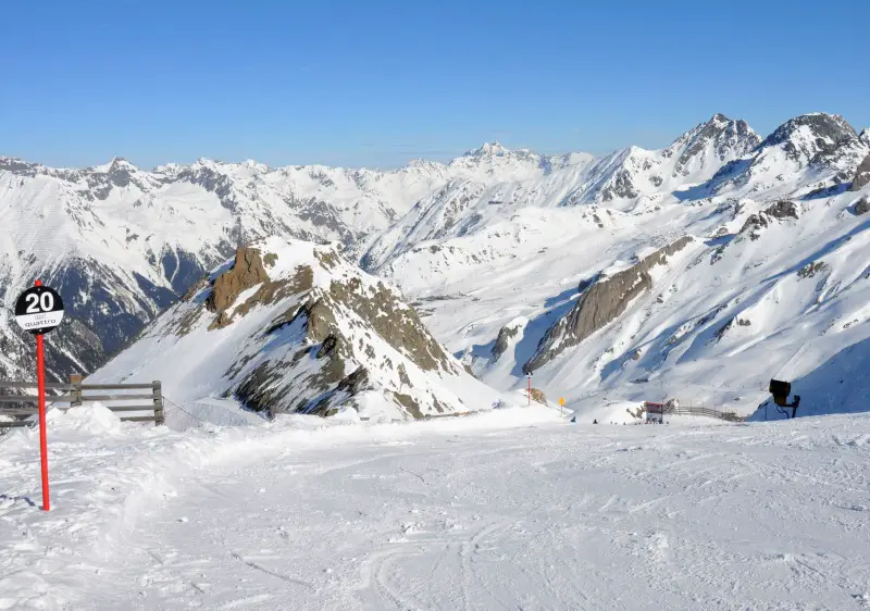 The 2,864m summit of Palinkopf has Ischgl ski resort