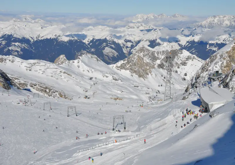 Kaprun ski resort has high altitude glacier terrain on fabulous Kitzsteinhorn.