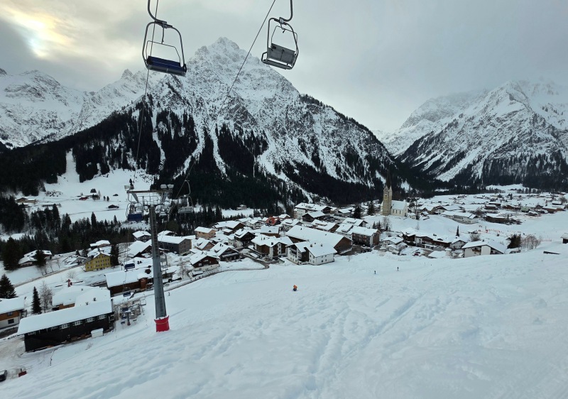 Mittelberg village at the bottom of Walmendingerhorn