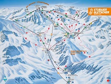 Stubai Glacier Ski Trail & Piste Map