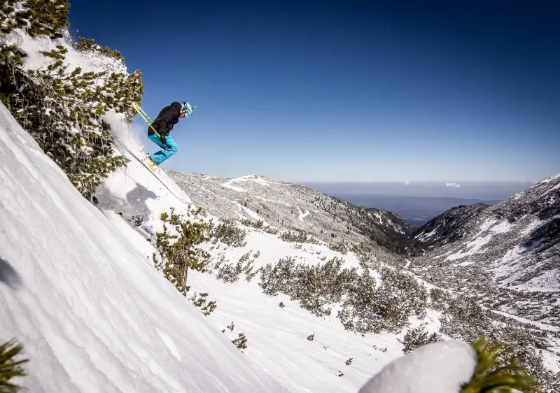 Leap into the off-piste ski terrain at Borovets in Bulgaria