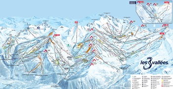 3 Valleys Ski Trail Map
