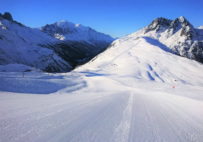 Top of Tete de Balme looking to Chamonix & Mont Blanc