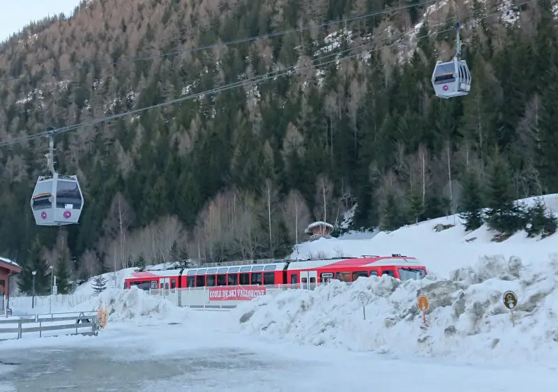 Train & gondola at Vallorcine