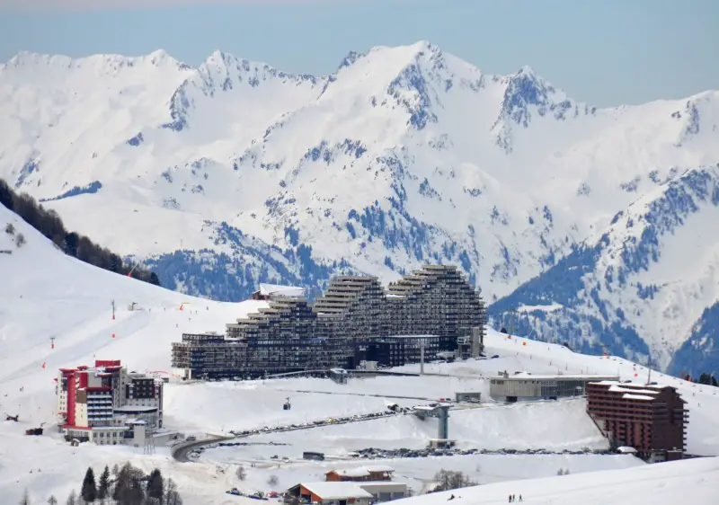 Aime 2000 village, La Plagne ski resort, France