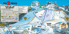  Les Deux Alpes Summer Glacier Ski Trail Map
