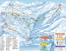 Les Menuires & St Martin de Belleville Ski Trail Map