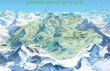Monti Luna (Claviere - Montgenevre) Ski Trail Map