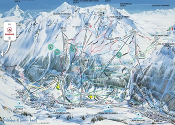 Val Cenis Lanslebourg Sector Ski Trail Map
