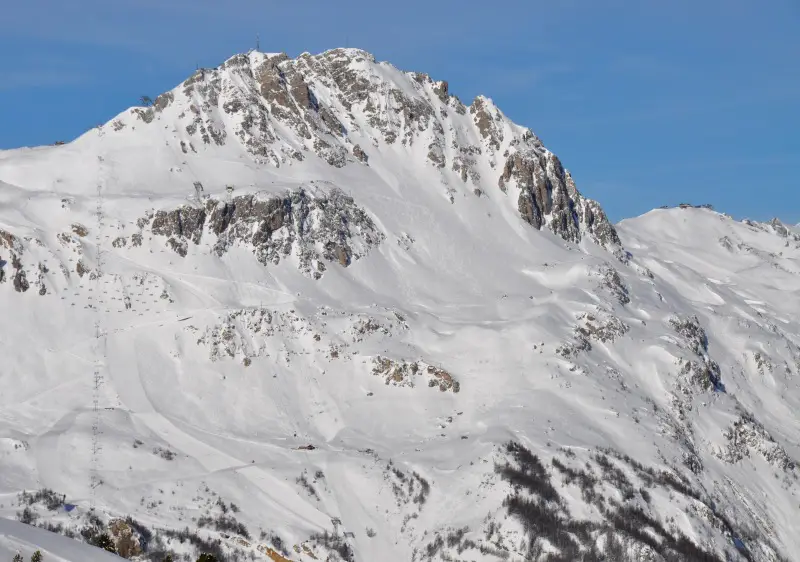Rochar de Bellevarde (2,827m) is the looming centrepiece for Val d