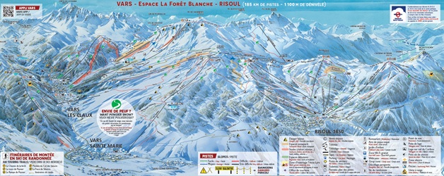 Vars Risoul Ski Trail Map