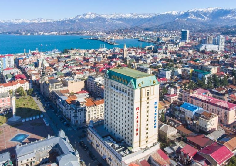 Batumi Georgia is on the Black Sea & full of 5-star hotels like the Wyndham