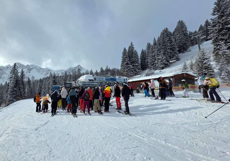 Lift line-ups were there, but not too long
