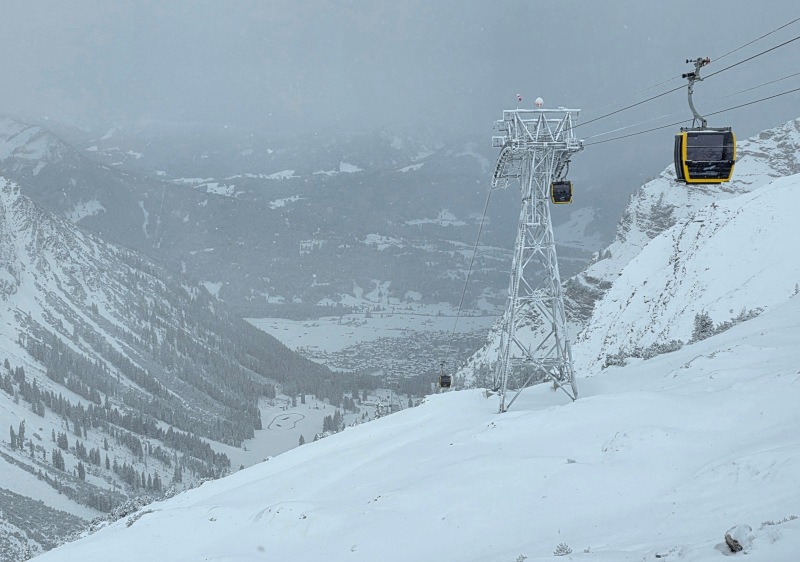 Nebelhorn ski area has over 1,400m of skiable vertical above Oberstdorf Germany